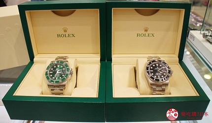日本超好買的免稅店LAOX內有售賣的勞力士潛水腕錶經典款「SUBMARINER」