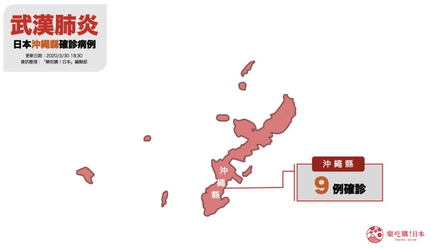 日本官方零確診2019冠狀病毒的地區是?沖繩縣疫情地圖
