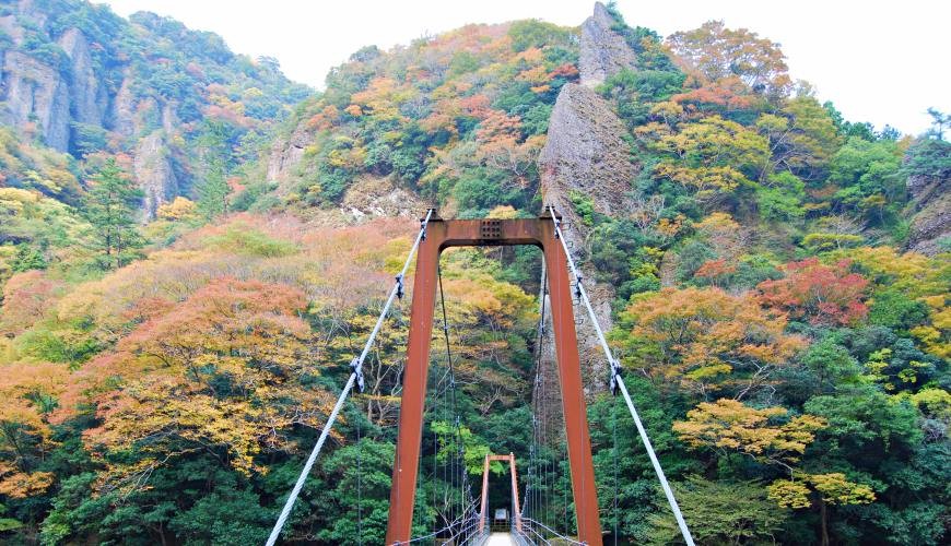 島根旅遊賞楓景點推薦推介女子遊必去出雲泡美肌溫泉催姻緣必吃島根和牛介紹立久惠峽橋