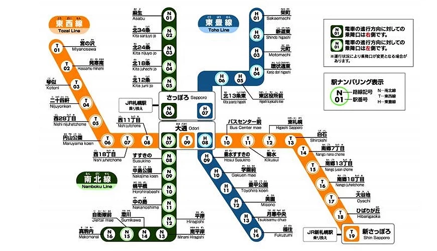 札幌市营地下铁路线图