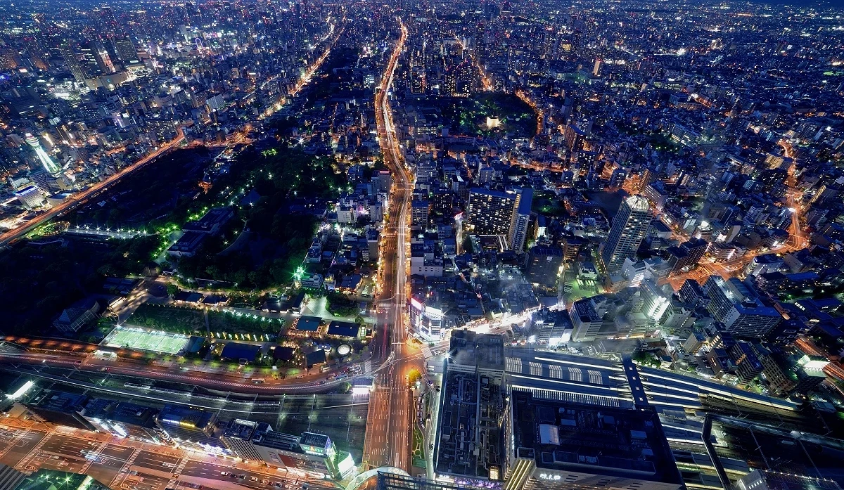 從「Harukas 300 展望台」往下望的夜景