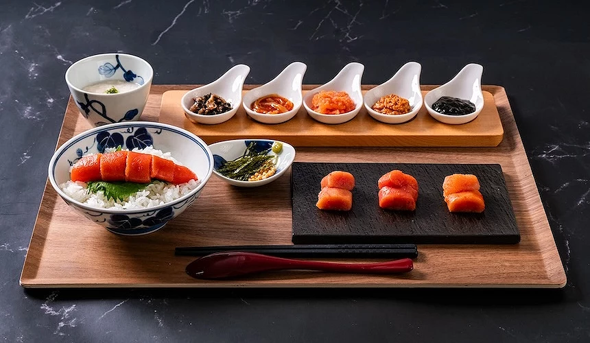 「味之明太子 FUKUYA」工廠限定的明太子吃到飽茶泡飯