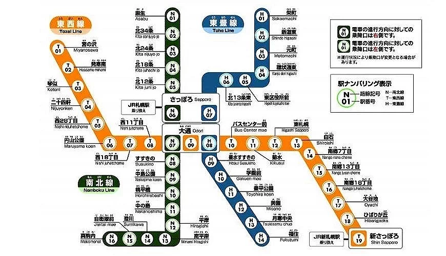 札幌市營地下鐵路線圖