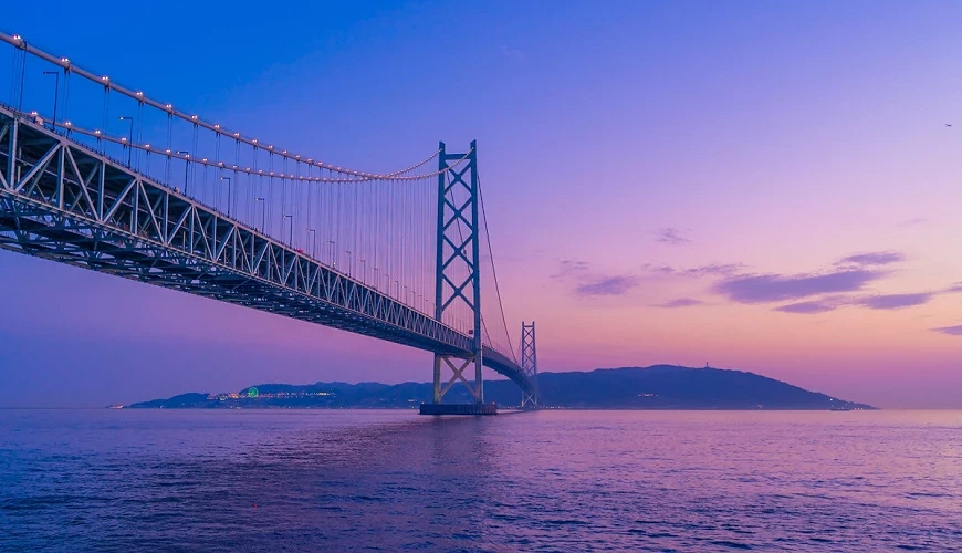 明石海峡大桥夕照