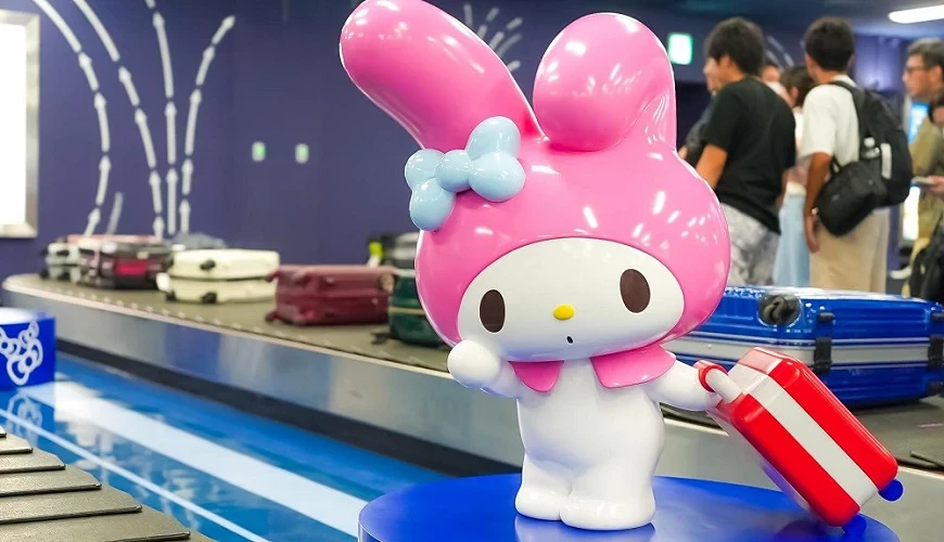 大分 Hello Kitty 機場行李轉盤的美樂蒂裝飾