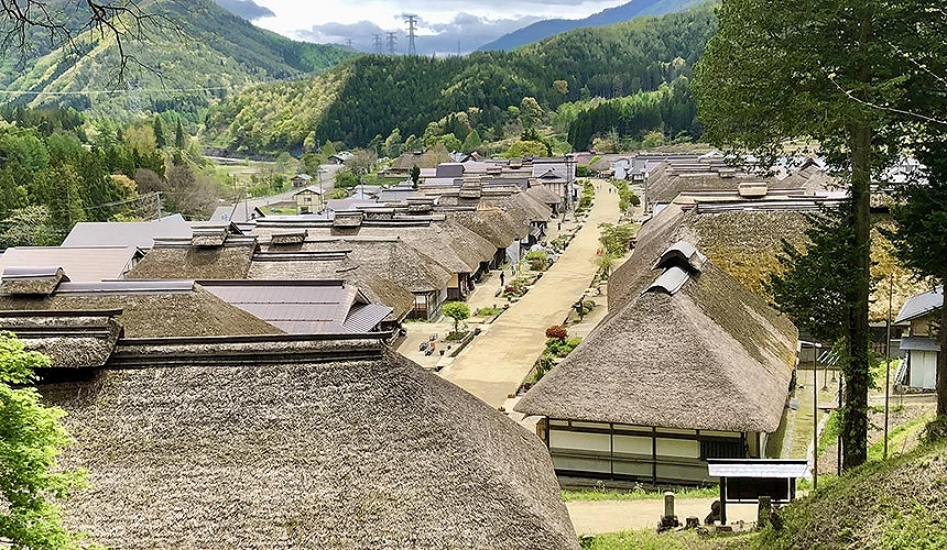 大内宿的茅草屋景色