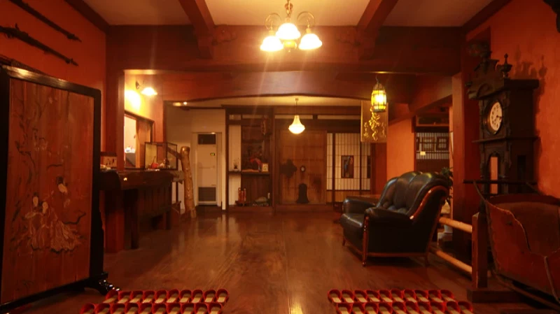 银山温泉古山阁示意图