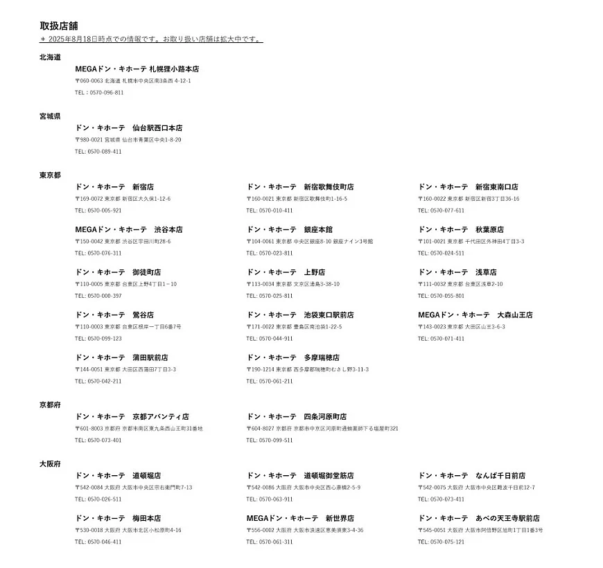握壽司手帕的販售通路一覽