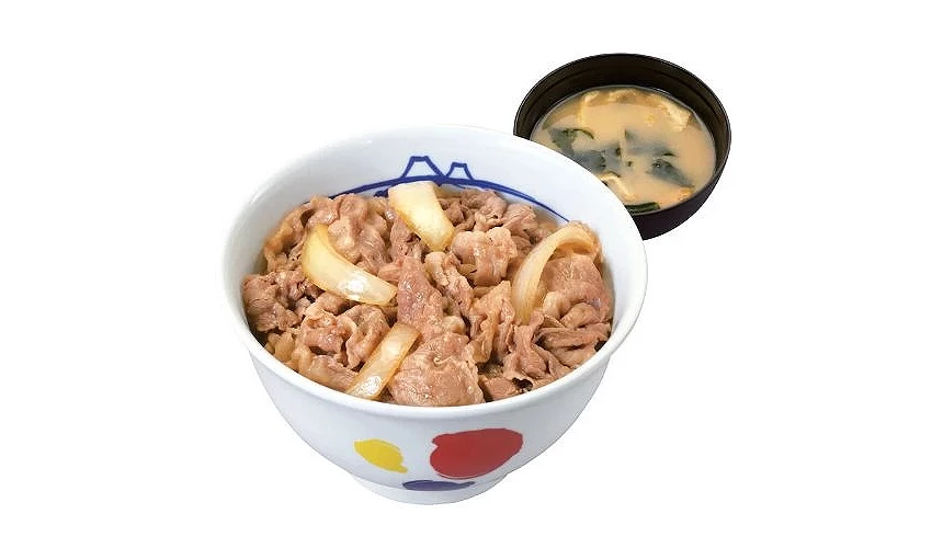 松屋的牛丼饭和味噌汤