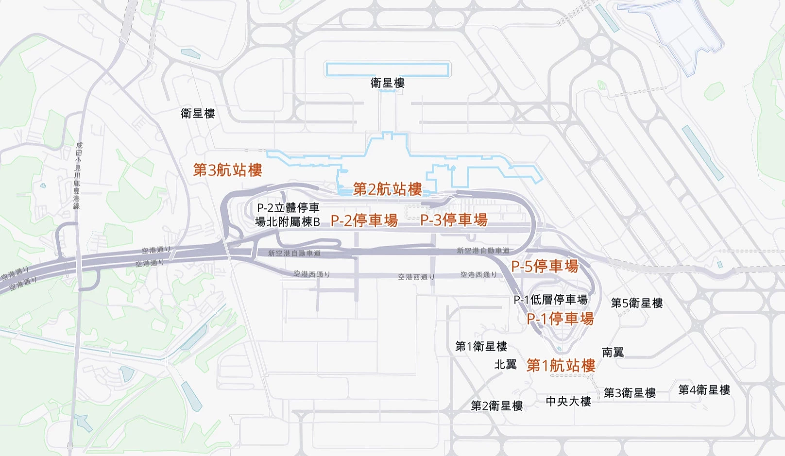 成田机场航厦位置图