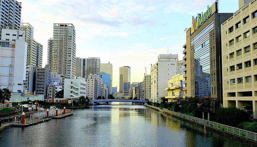 芝浦運河沿岸風景