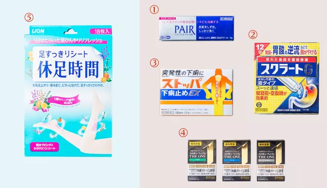 獅王 LION 藥妝5商品介紹：PAIR ACNE 祛痘膏 W、Sucrate G、Stoppa 止瀉 EX、獅美露、休足時間 的縮圖