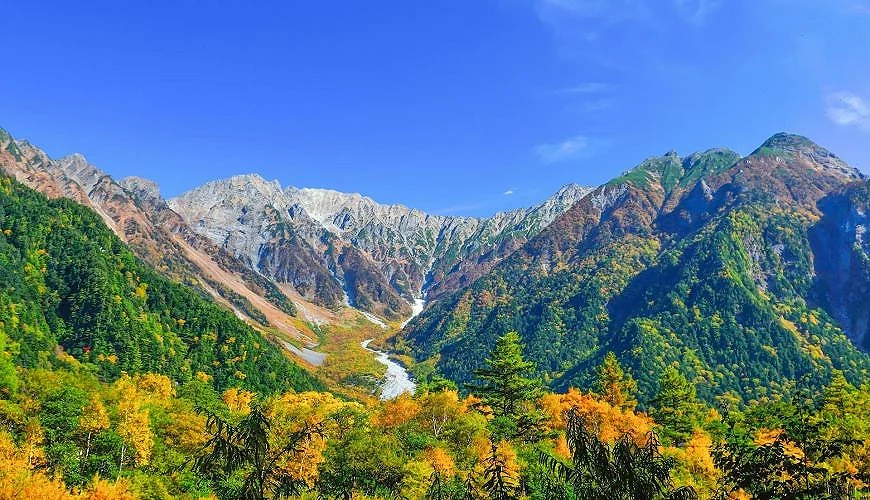 上高地的秋红景色