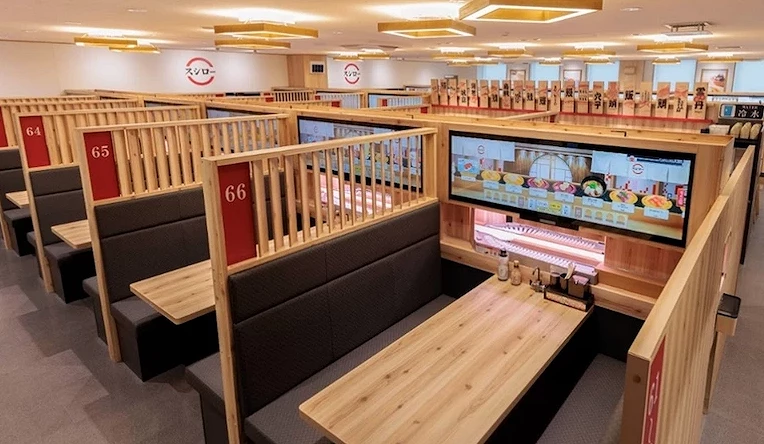 大萤幕面板座位的寿司郎