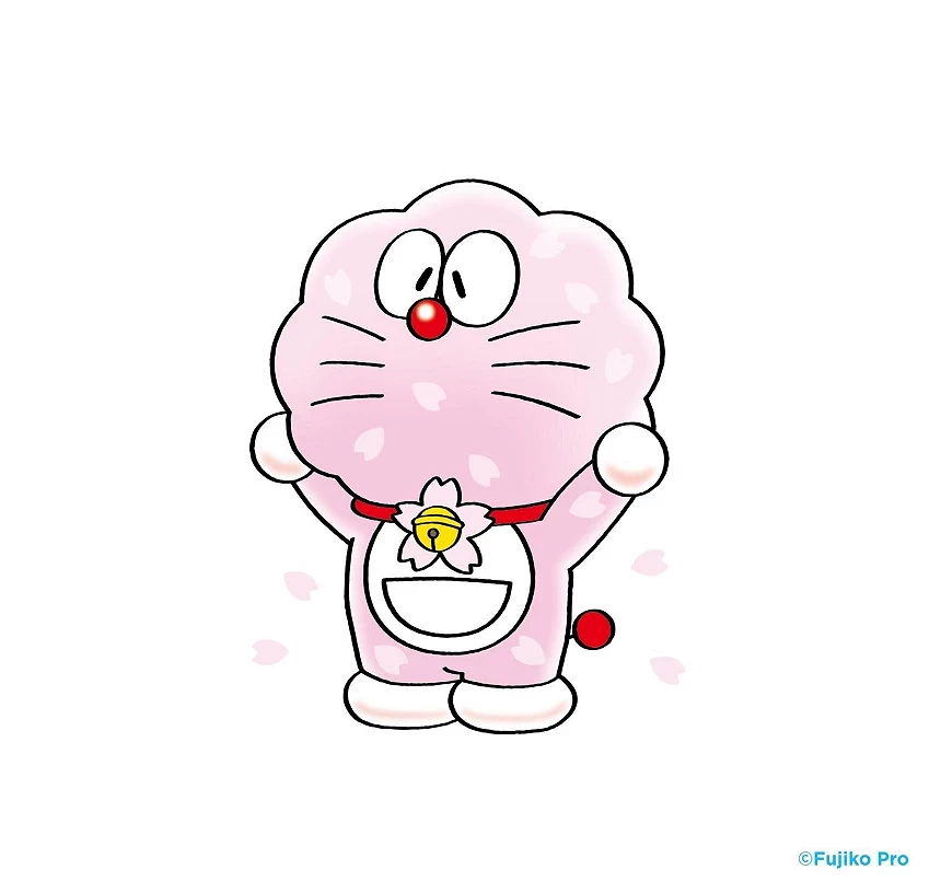 樱花造型的粉色哆啦A梦