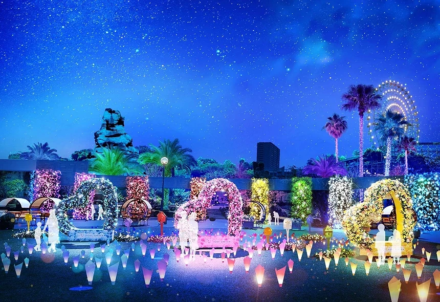 五彩缤纷的灯饰与满天星空的示意图