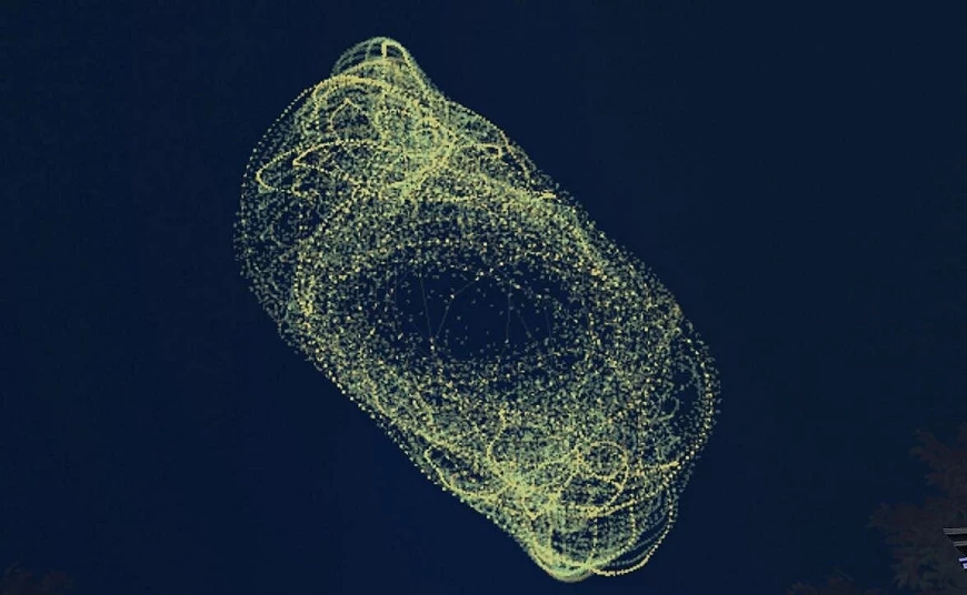 黃色點點大量聚集的視覺影像