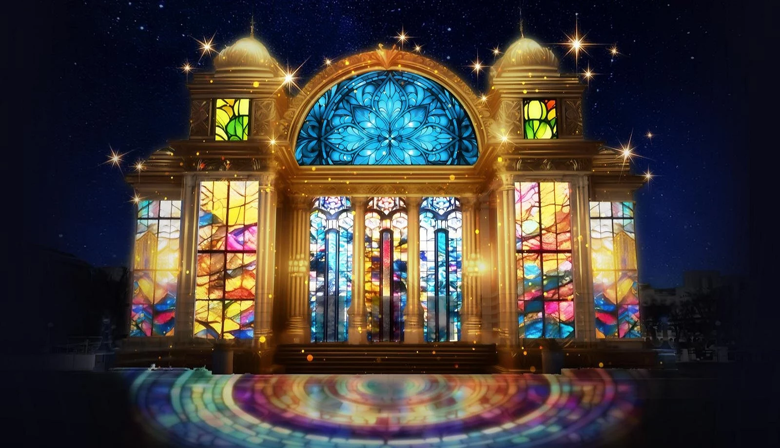 城門與七彩窗花的魔幻影像