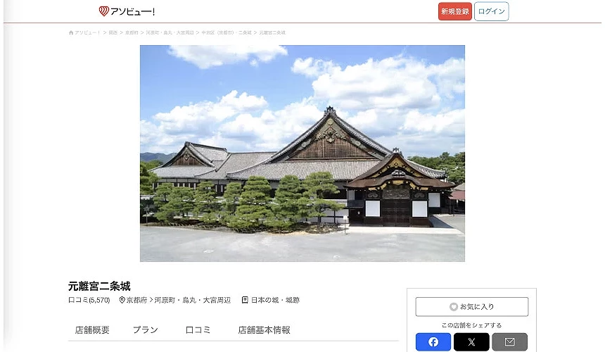 Asoview(アソビュー!)購票頁面