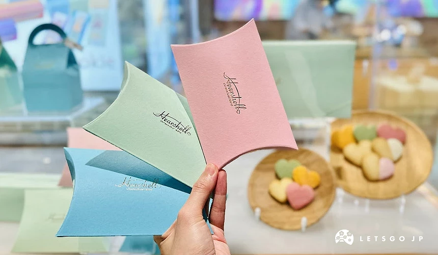 「Hearshell 心型餅乾 」粉綠、粉紅、粉藍包裝