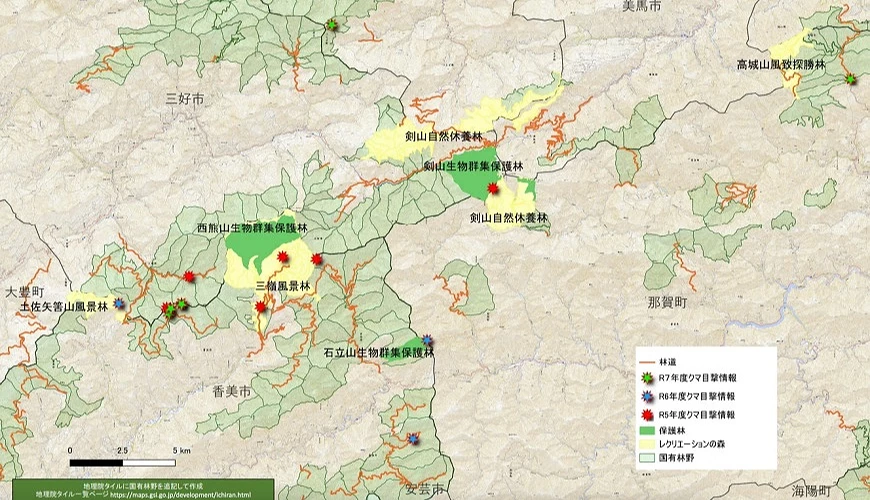 四國德島熊出沒地圖