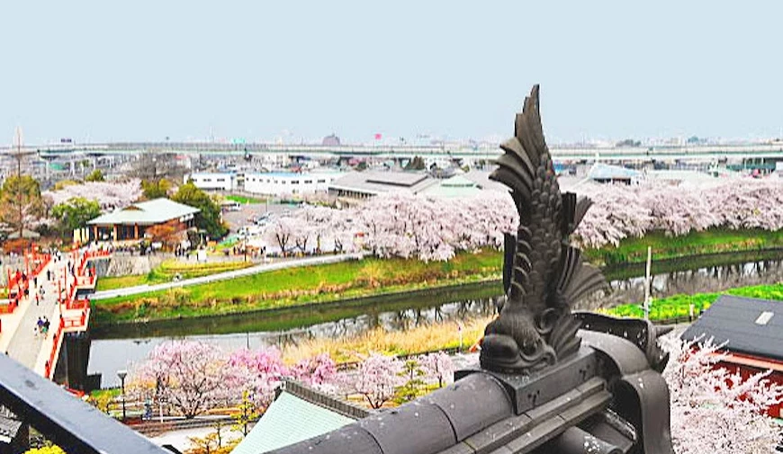 天主阁展望台眺望五条川景色