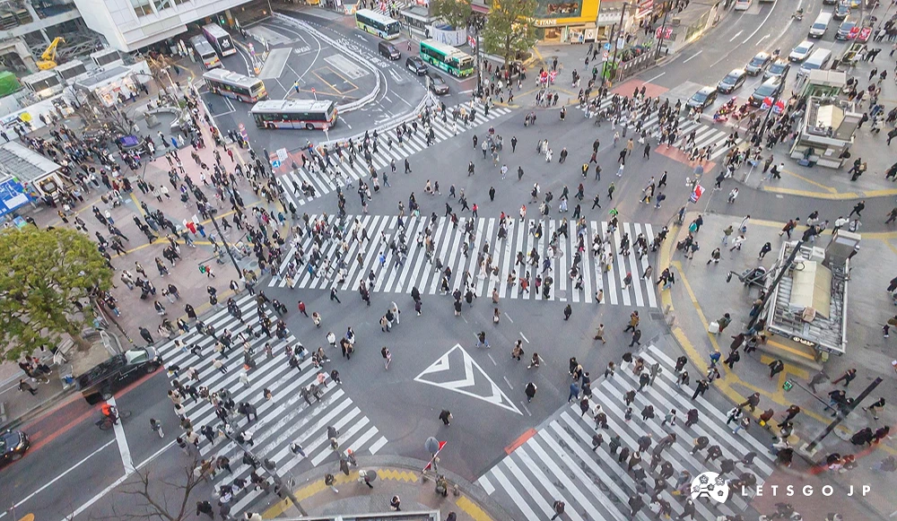 密密麻麻的澀谷十字路口人潮