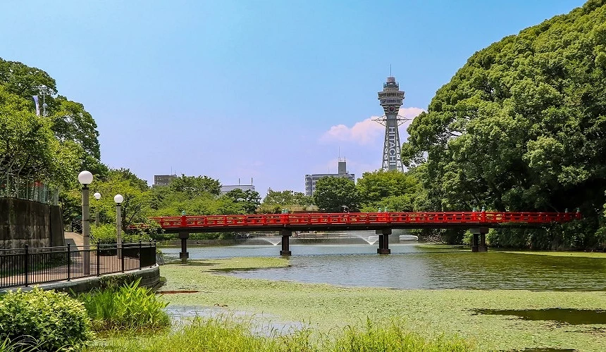 天王寺公園與通天閣遠景