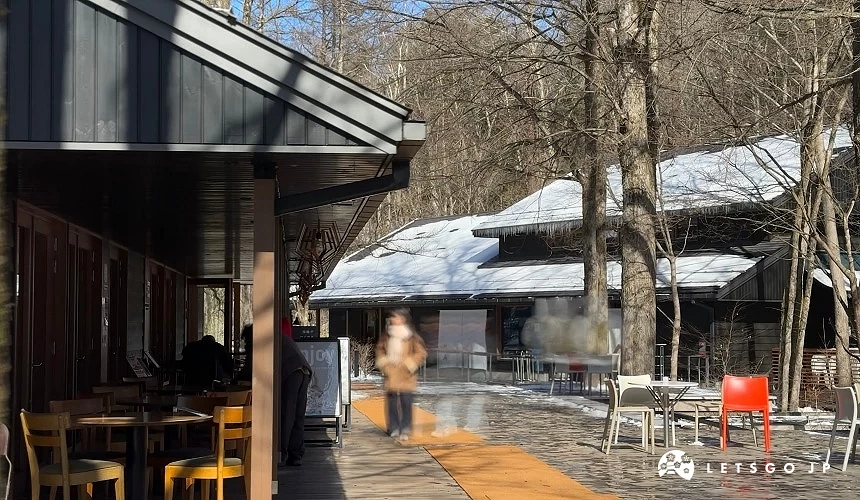 轻井泽星野区木造建筑与雪景