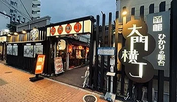 函馆大门横丁美食街入口外观街景