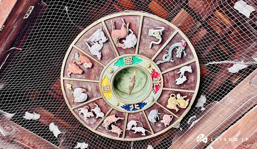 设置在楼门内侧顶部的「十二生肖惠方盘」