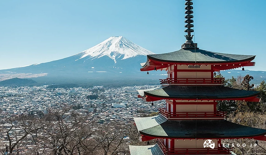 从新仓山浅间公园远眺富士山是人气景点之一