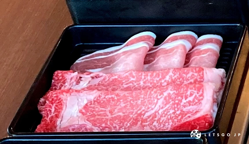 札幌涮涮鍋「耀 KAGAYOI」的新鮮肉片