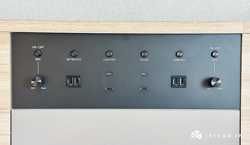床頭旁支援USB與Type-C充電孔的操控面板攝影:Angie