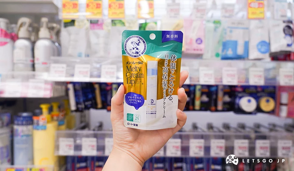 曼秀雷敦 Melty Cream Lip 护唇膏包装,标示无香料与 SPF25 PA+++ 防晒,强调体温融化与长效保湿特性