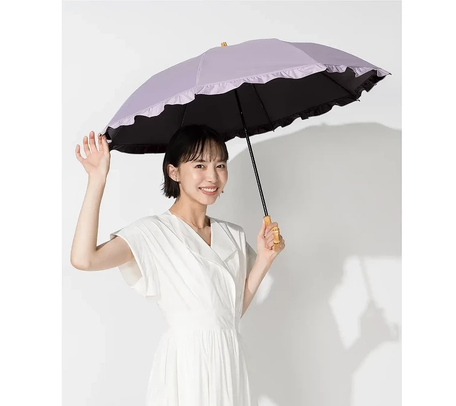 折叠阳伞(二折款):伞骨长度55公分【素色流苏款/荷叶边款】