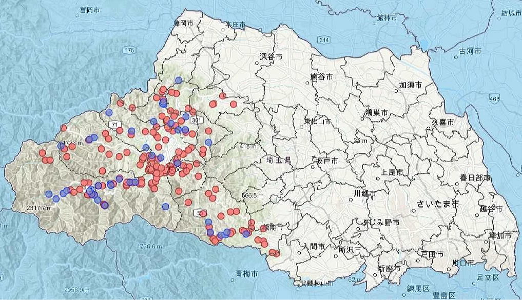 2025~2026年埼玉县熊出没地图