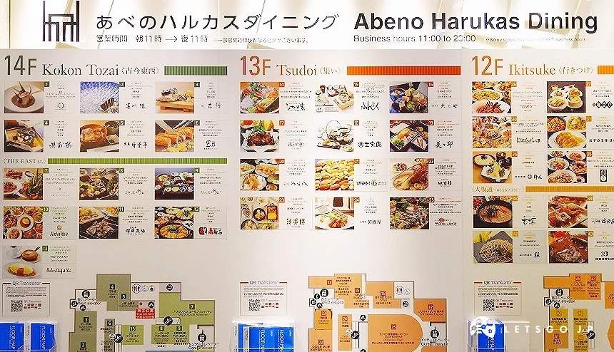 阿倍野HARUKAS Dining 美食街餐厅介绍看板