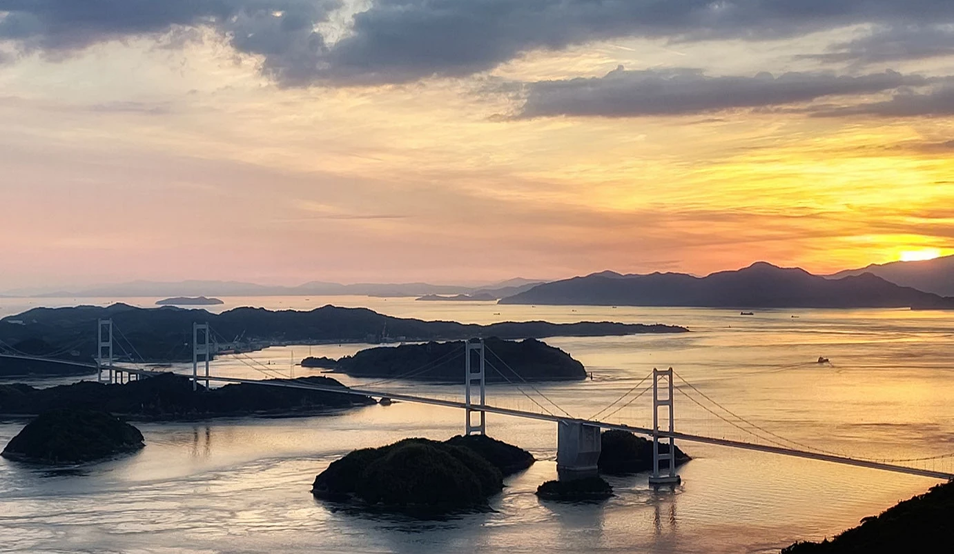 龟老山展望公园的夕阳景色